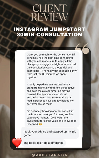 Instagram Jumpstart Consultation